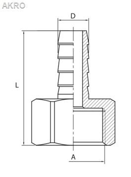 MOSIĘŻNA złączka końcówka na wąż GW 1/2x10mm