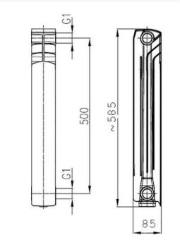 GRZEJNIK ALUMINIOWY 500 KFA ALICE