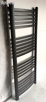 Grzejnik łazienkowy KRETA łuk antracyt 142x47 578W rozstaw 40cm