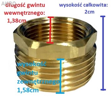 Redukcja wodomierzowa mosiężna 1x3/4