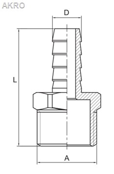 MOSIĘŻNA złączka końcówka na wąż GZ 1/2x12mm