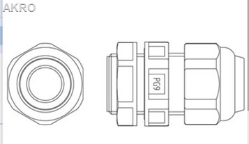 Dławik czarny PG9 do kieszeni termometru