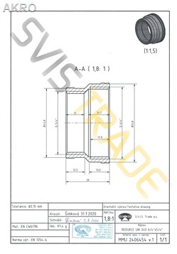 Mufa redukcyjna 6/4"x5/4" ww mosiężna 6/4x5/4