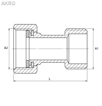 PÓŁŚRUBUNEK mosiężny 1/2"x1/2" 1szt