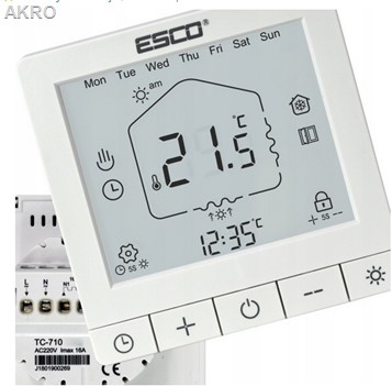 ESCO TC-710 BIAŁY Termostat Maty Folii Grzewczej