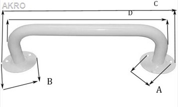 Uchwyt łazienkowy prosty 25cm biały