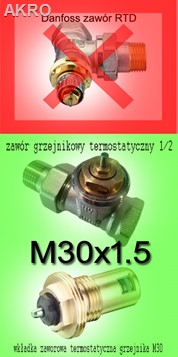 Głowica Danfoss Regus do zaworów M30x1,5