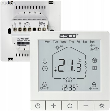 ESCO TC-720 WIFI TUYA BIAŁY Termostat DO KOTŁA pro