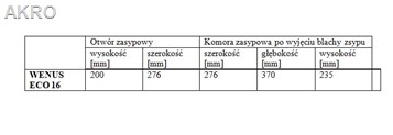 Zębiec kocioł stal WENUS ECO 16kW na węgiel zasyp.