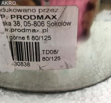 Wkład kominowy zakończenie górne BEZ DASZKA bez płyty 80x125 krasówka TURBO