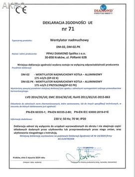 Wentylator nadmuchowy z klapką dmuchawa diamond