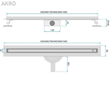 Odpływ liniowy prysznicowy REA neox slim pro 80cm