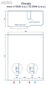 Kocioł elektryczny Chorąży 9 kW + podgrzewacz 12kW