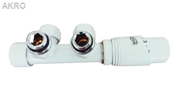 Zawory dolne kątowe 50mm termostatyczne DUOPLEX/COMBO białe