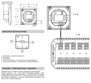 TECH T-1.1z  regulator pokojowy dwustanowy