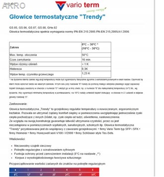 Głowica termostatyczna VARIOTERM TRENDY GS.06