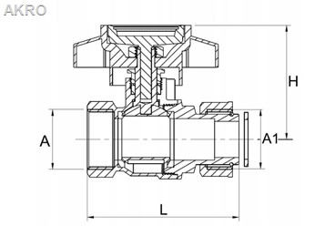 Zawór kulowy półśrubunek-termometr 1" dn25CZ