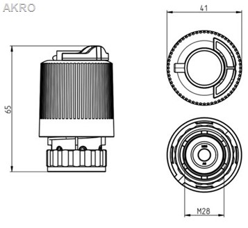Siłownik do rozdzielacza HERZ M28 NC 230V z869