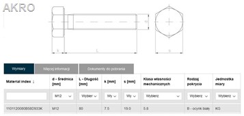 Śruba maszynowa M12x80/5,8 1kg