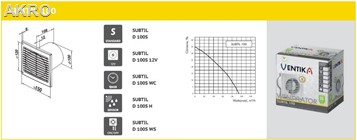 Wentylator łazienkowy SUBTIL 100S wył. pociągany