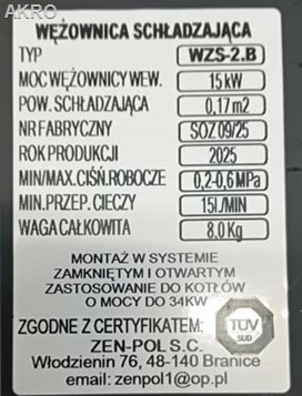 Wężownica schładzająca do kotłów c.o. zabezpieczenie kotła