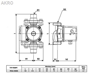 Pompa Leszno PCOw 25/60A nastę.POr25/60A KOŁNIERZ.