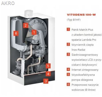 KOCIOŁ VIESSMANN VITODENS 100-W 3,2-19kW 1F