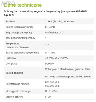 AURATON AQUILA R Carbon regulator bezprzewodowy Czarny