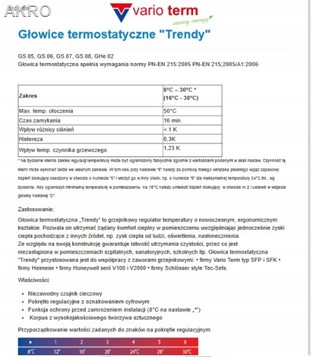 Głowica termostatyczna VARIOTERM TRENDY GS.07