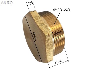 Korek mosiężny 6/4"
