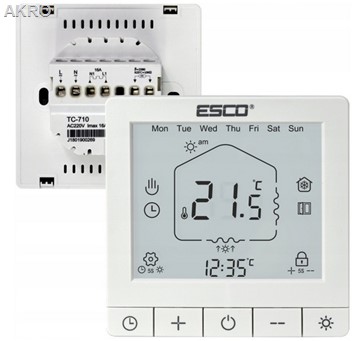 ESCO TC-710 BIAŁY Termostat Maty Folii Grzewczej