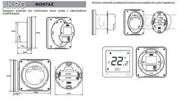 Regulator TECH R-8PB PLUS czarny do sterowania temperaturą