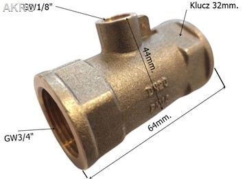 Trójnik T-20 3/4" do czujnika temperatury