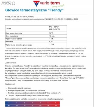 Głowica termostat.VARIOTERM TRENDY M28x1,5