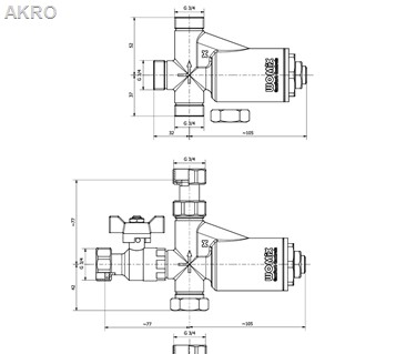 Separator magnetyczny filtr podkotłowy 3/4" WOMIX