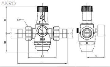 HERZ reduktor ciśn. DN15 1/2 1,56 bar z filtrem