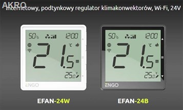 Regulator ENGO EFAN 24V biały podtynkowy Wi-Fi do sterowania temperaturą