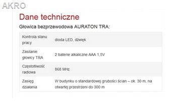 AURATON APUS TRA sama głowica elektroniczna bezprzewodowa