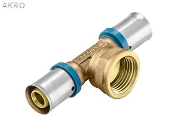 Trójnik zaprasowywany 16x1/2" gwint wewnętrzny szczęka U