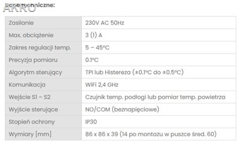 ENGO E10W regulator biały 230V Wi-Fi