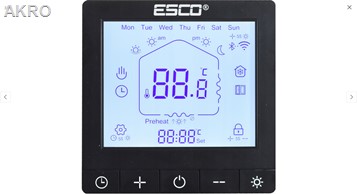 ESCO TC-710C WIFI TUYA CZARNY Sterownik Termostat