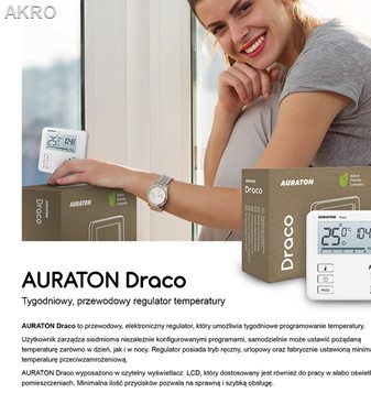 AURATON Draco (stara nazwa 3021) tygodniowy przewodowy regulator