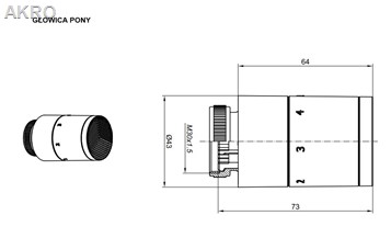 Głowica termostatyczna "PONY" GS.10-66C M30x1,5