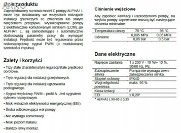 Pompa c.o.GRUNDFOS do 4m ALPHA 1L 25/40-180 25-40 25/1-4