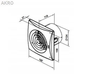 Wentylator łazien. ECHO Standard D125Q