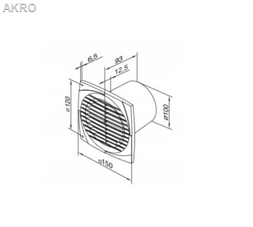 Wentylator łazienkowy SIMPLE D100DH KR5992 VENTIKA