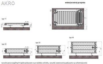 Grzejnik panelowy V33 600x800 1889W/75°