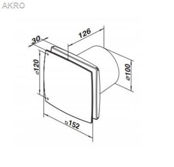 Wentylator łazienka TEKNO ALUM. D100LDAOWC VENTIKA