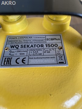Pompa zatapialna WQ SEKATOR 1500 z rozdrabniaczem