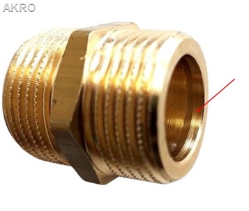 Nypel mosiężny 1/2" szerokie czoło